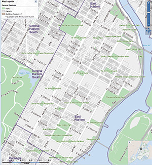 Property Shark map of East Harlem