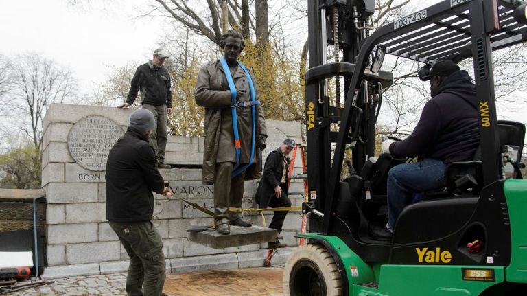 J. Marion Sims statue in Central Park moved to Green-Wood cemetery